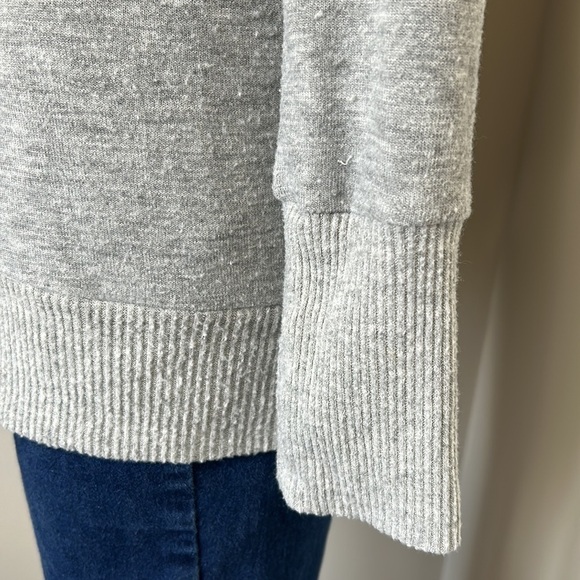 Michael Stars Convertible Top Heather Grey Long sleeve shirt off the shoulder L - Picture 8 of 11